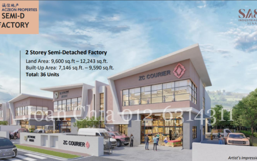 Senai Industrial Park,SA88 New Semi Detached Factory
